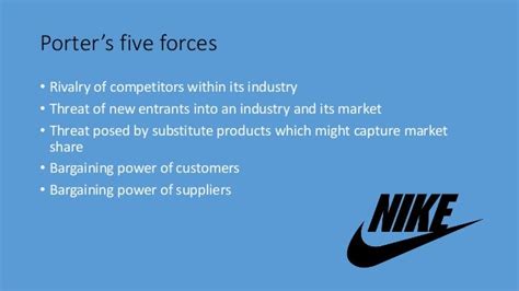 nike 5 forces analysis|nike threat of new entrants.